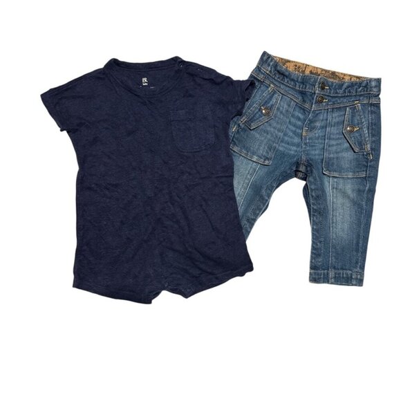 Banana Republic  Romper  + Barrel Jeans (Size 12-18 mos)  [💥BUNDLE 2 items] - Picture 1 of 6